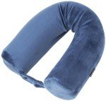 Brookstone Free Form Travel Pillow - Lightweight Flexible Memory Foam Travel Neck Pillow for Sleeping, Car, Airplane & Travel Support, Blue