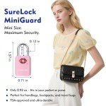 SURE LOCK TSA Approved Luggage Locks - One Key Opens All, Compact & Durable Zinc Alloy Travel Lock with Steel Shackle, Keyed Alike (Pink 2 Locks, Mini Size for Suitcase/Backpack/Gym Locker)