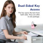 SURE LOCK TSA Approved Luggage Locks - One Key Opens All, Compact & Durable Zinc Alloy Travel Lock with Steel Shackle, Keyed Alike (Pink 2 Locks, Mini Size for Suitcase/Backpack/Gym Locker)