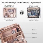 Everfun Hanging Travel Toiletry Bag for Women Traveling With Leakproof Compartment Makeup Cosmetic Organizer Dopp Kit Travel Accessories Essentials Must Have