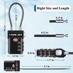 SURE LOCK TSA Approved 3-Digit Combination Luggage Locks – Open Alert Indicator, Re-settable Code with Zinc Alloy Body, Easy-Read Dials for Suitcase, Backpack, Gym Locker & Toolbox(Black 1 Pack)