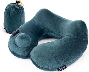 AirComfy Ease Inflatable Travel Pillow with Luxuriously Soft Washable Cover - Ergonomic Neck and Lumbar Support for Prevention of Cervical and Lower Back Pain (Daydreamer Grey)