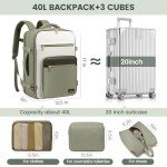 LOVEVOOK Travel Backpack For Women,40L Carry On Backpack Flight Approved,TSA Personal Item Travel Bag Fits 17 Inch Laptop,Business Weekender Overnight Daypack with Back Pad and Chest Buckle,Cubes