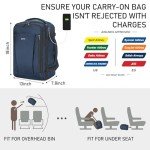 ECOHUB Travel Backpack 18x14x8 Spirit Airlines Personal Item Bag Carry On Backpack 13 Pockets Large Work Casual Daypack for men Airline Approved Waterproof Gym Backpack with Charging Port, Blue