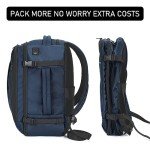 ECOHUB Travel Backpack 18x14x8 Spirit Airlines Personal Item Bag Carry On Backpack 13 Pockets Large Work Casual Daypack for men Airline Approved Waterproof Gym Backpack with Charging Port, Blue