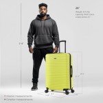 InUSA DEEP Luggage with GEL Handle | Spacious Traveling Suitcases, Travel Suitcase with Dual Spinner Wheels and Studs | 28 Inch Large Hardside Luggage | Green