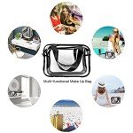 Auseibeely Clear Toiletry Bag for Women Men, Portable Large Travel Makeup Bag, Waterproof & Draining Transparent Cosmetic Bag, Carry On Airport Airline Compliant Bag