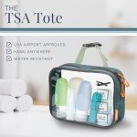 Toiletry Bag Kit Set: Hanging Travel Toiletry Bag + 311 TSA Cosmetic Liquid Bag + Ultralight Accessory Organizer Pouch (Green)