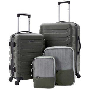 Wrangler Elysium Luggage & Packing Cubes, Green, 4 Piece Set