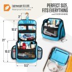 VENTURE 4TH Hanging Travel Toiletry Bag for Women & Men - Travel Organizer with Expandable Compartments & Removable Clear Pouch for Toiletries (Light Blue)