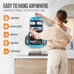 VENTURE 4TH Hanging Travel Toiletry Bag for Women & Men - Travel Organizer with Expandable Compartments & Removable Clear Pouch for Toiletries (Light Blue)