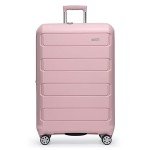 Traveler's Choice Pagosa Indestructible Hardshell Expandable Spinner Luggage, Pink, 26" Medium
