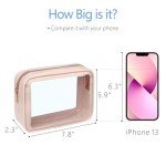 PACKISM TSA Approved Toiletry Bag - 3 Pack Upgrade Color-Edged Clear Makeup Bag, Clear Toiletry Bag For Traveling Fits Various Storage Needs, Pink