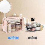 PACKISM TSA Approved Toiletry Bag - 3 Pack Upgrade Color-Edged Clear Makeup Bag, Clear Toiletry Bag For Traveling Fits Various Storage Needs, Pink