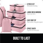 Gorilla Grip 6-Piece Packing Cubes Set, Pink