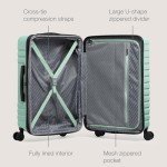 U.S. Traveler Boren Polycarbonate Hardside Rugged Travel Suitcase Luggage with 8 Spinner Wheels, Aluminum Handle, Mint, Checked-Large 30-Inch
