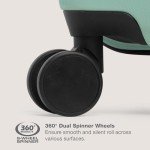 U.S. Traveler Boren Polycarbonate Hardside Rugged Travel Suitcase Luggage with 8 Spinner Wheels, Aluminum Handle, Mint, Checked-Large 30-Inch