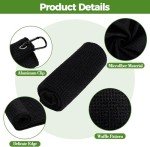 ATTRACTIVE Golf Towels, Microfiber Waffle Pattern Towels - Golf Club Brush with Cleaning (2 Black Towel+Black Brush)