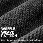ATTRACTIVE Golf Towels, Microfiber Waffle Pattern Towels - Golf Club Brush with Cleaning (2 Black Towel+Black Brush)