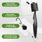 ATTRACTIVE Golf Towels, Microfiber Waffle Pattern Towels - Golf Club Brush with Cleaning (2 Black Towel+Black Brush)