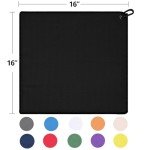 ATTRACTIVE Golf Towels, Microfiber Waffle Pattern Towels - Golf Club Brush with Cleaning (2 Black Towel+Black Brush)