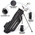 CHAMPKEY Lightweight Golf Stand Bag | Professional Pitch Golf Bag Ideal for The Driving Range, Par 3 and Executive Courses（4 Way Golf Stand Bag）