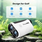 Real HD Golf Rangefinder with Slope, 1,200 Yards Range Finder Golf, 7X Magnification with Magnet, Flag Lock Vibration, Rechargeable Laser Rangefinder for Hunting