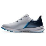 FootJoy Men's FJ Fuel Sport Previous Season Style Golf Shoe, White/Navy/Blue, 8.5