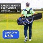 Golf Stand Bag - 14-Way Divider, 5 Pockets Golf Club Bags, Ergonomic Straps, Waterproof Nylon Material, Ideal for All Golfers (Grey)