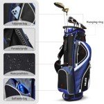 Golf Stand Bag - 14-Way Divider, 5 Pockets Golf Club Bags, Ergonomic Straps, Waterproof Nylon Material, Ideal for All Golfers (Grey)