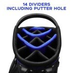 Golf Stand Bag - 14-Way Divider, 5 Pockets Golf Club Bags, Ergonomic Straps, Waterproof Nylon Material, Ideal for All Golfers (Grey)