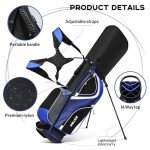 Golf Stand Bag - 14-Way Divider, 5 Pockets Golf Club Bags, Ergonomic Straps, Waterproof Nylon Material, Ideal for All Golfers (Grey)