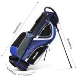 Golf Stand Bag - 14-Way Divider, 5 Pockets Golf Club Bags, Ergonomic Straps, Waterproof Nylon Material, Ideal for All Golfers (Grey)