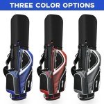 Golf Stand Bag - 14-Way Divider, 5 Pockets Golf Club Bags, Ergonomic Straps, Waterproof Nylon Material, Ideal for All Golfers (Grey)