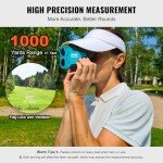 VEVOR Golf Rangefinder, 1000 Yards Laser Golfing Hunting Range Finder, 6X Magnification Distance Measuring, Golfing Accessory with External Magnet Mount, High-Precision Flag Lock, Slope, and Batteries