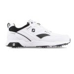 FootJoy Men's Sneaker Golf Shoes, White/Black, 11.5 XW US