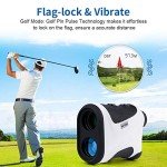 MOESAPU Range Finder Golf with Slope, 1200yd Laser Range Finder with Tripod Mount Hole, 7X Magnification Flag Lock Locking Vibration for Hunting, Distance Measurment Rangefinder Accessories, White