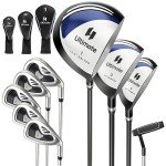 Tangkula 9 Pieces Men's Complete Golf Club Set Right Handed, Includes 460cc Alloy Driver & #3 Fairway Wood & #4 Hybrid & # 6 & #7 & #8 & #9 & #P Irons, Putter & 3 Head Covers