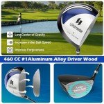 Tangkula 9 Pieces Men's Complete Golf Club Set Right Handed, Includes 460cc Alloy Driver & #3 Fairway Wood & #4 Hybrid & # 6 & #7 & #8 & #9 & #P Irons, Putter & 3 Head Covers