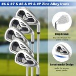 Tangkula 9 Pieces Men's Complete Golf Club Set Right Handed, Includes 460cc Alloy Driver & #3 Fairway Wood & #4 Hybrid & # 6 & #7 & #8 & #9 & #P Irons, Putter & 3 Head Covers