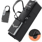 Full Choice Golf Travel Bag with Wheels & Password Lock for Airlines - All-Around Anti-Impact Protection, Tough 1680D Oxford Fabric, Foldable Golf Clubs Travel Case Cover, Pro Version