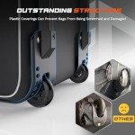 Full Choice Golf Travel Bag with Wheels & Password Lock for Airlines - All-Around Anti-Impact Protection, Tough 1680D Oxford Fabric, Foldable Golf Clubs Travel Case Cover, Pro Version