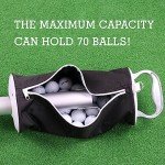 HOW TRUE Golf Ball Shag Bag with Aluminum Handle and Frame | Shag Bag for Golf Balls Golf Ball Retriever | Hold up to 70 Balls