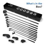 KVV Ultra Lightweight Club Set with Graphite Shafts, Titanium Driver, 11-Piece PVD Coated Clubs, 5-S# Irons, Right-Handed for Men No Golf Bag Included