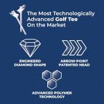 FLIGHTPATH Premium Golf Tees - Durable Plastic Golf Tee Designed to Enhance Golf Shot Distance & Precision - Robotically Tested to Reduce Ball Spin - USGA Approved (2 Packs of 8, 3.25“)