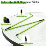 MoKo Golf Alignment Stick, 2 Set Golf Alignment Rods, 48" Collapsible Alignment Stick Golf Training Aid for Aiming, Putting, Posture Corrector, Golf Practice Sticks with Clear Tube Case, Green