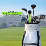 MoKo Golf Alignment Stick, 2 Set Golf Alignment Rods, 48" Collapsible Alignment Stick Golf Training Aid for Aiming, Putting, Posture Corrector, Golf Practice Sticks with Clear Tube Case, Green