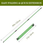 Seticek Golf Alignment Sticks 2 Pack,Upgraded 48" Collapsible Alignment Stick Golf Training Aid for Aiming, Putting, Swing Trainer, Golf Training Sticks with Clear Tube Case（Green）