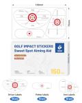 Golf Impact Tape & Stickers – Instant Swing Feedback & Sweet Spot Training, Reusable Impact Labels for Drivers, Irons & Putters, High-Precision Golf Training Aid for Indoor& Outdoor Practice(150pcs)