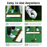 Golf Training Mat for Beginners | Posture Assistance and Entry-Level Stance Corrector | Golf Training Aids Pad for Men Women (Black)